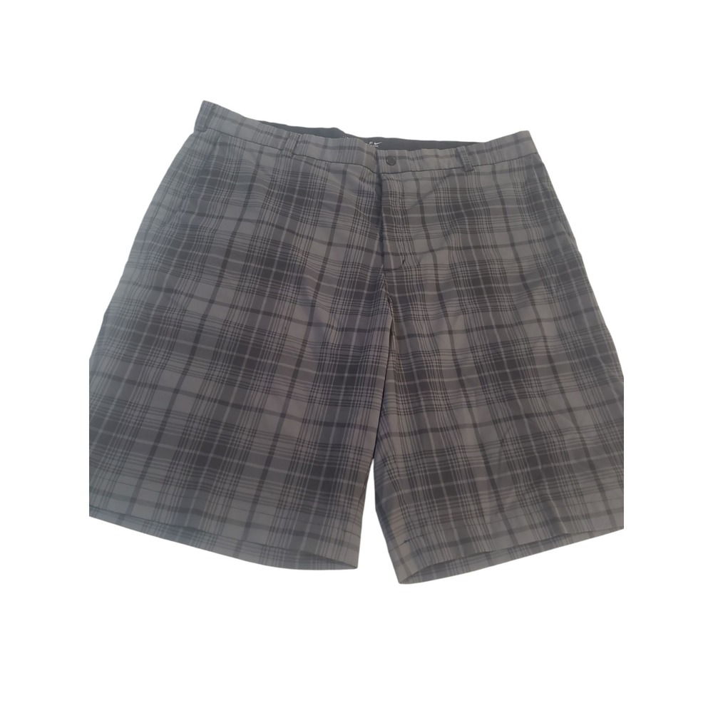 Nike Golf Performance Dry Fit Chino Short Mens Size 40 Gray‎ Plaid Stretch